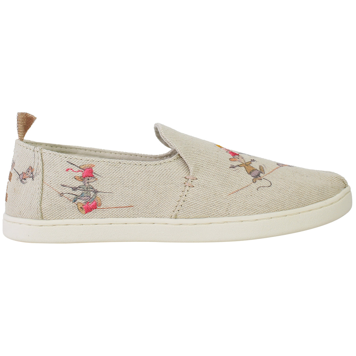 Toms x Disney Deconstructed Gus & Jaq Womens Beige Espadrilles