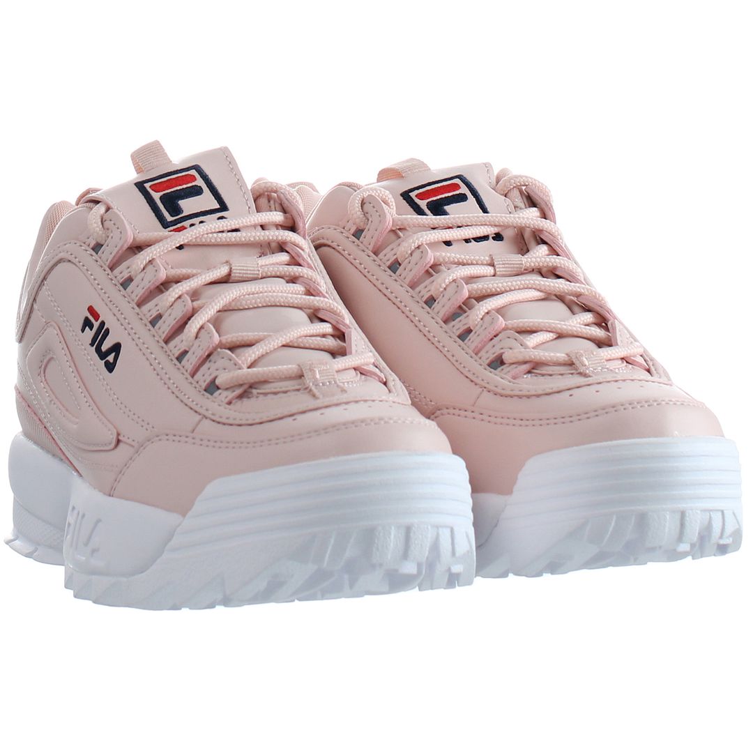 Pink and white fila trainers online