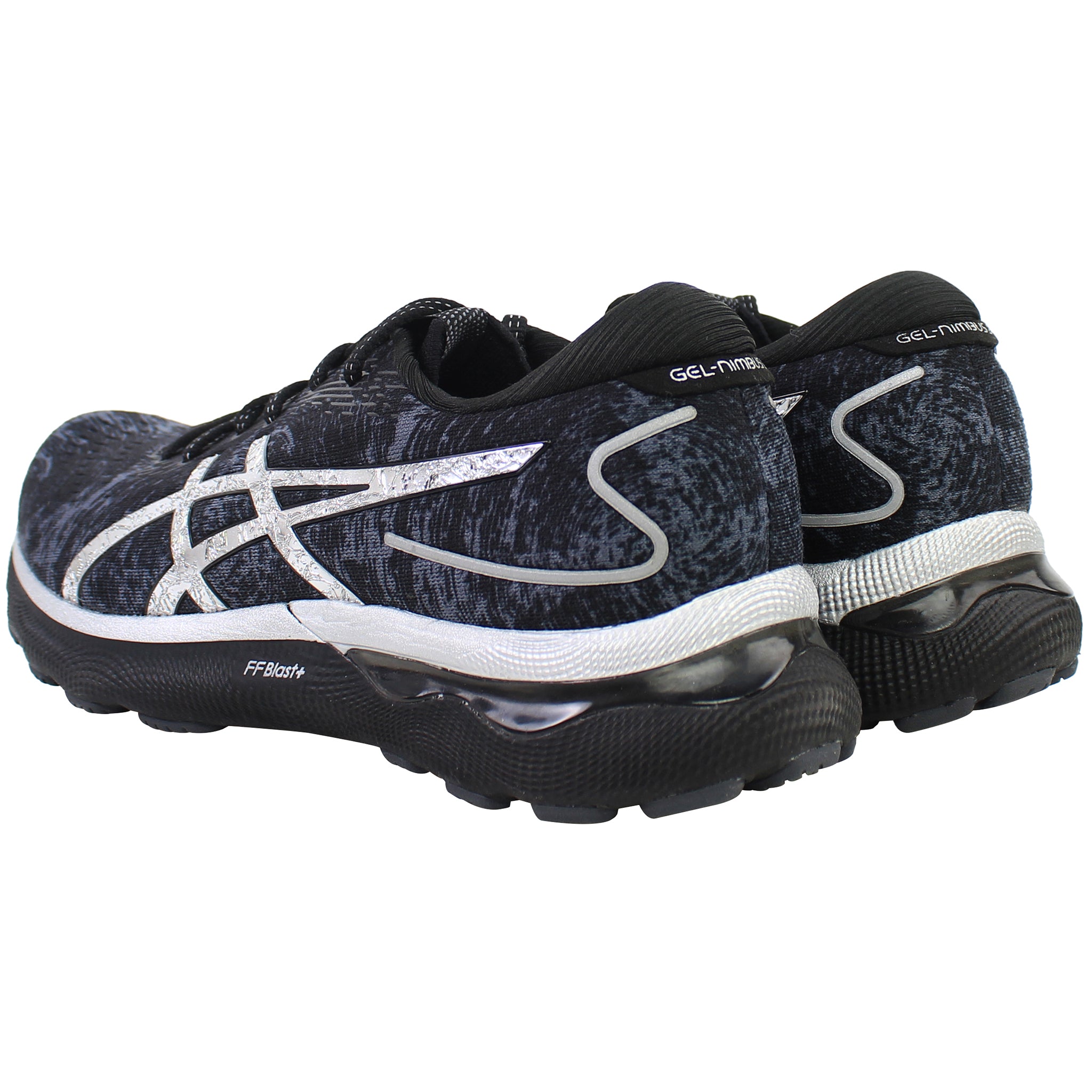 Asics Gel-Nimbus 24 Platinum Mens Black Running Shoes