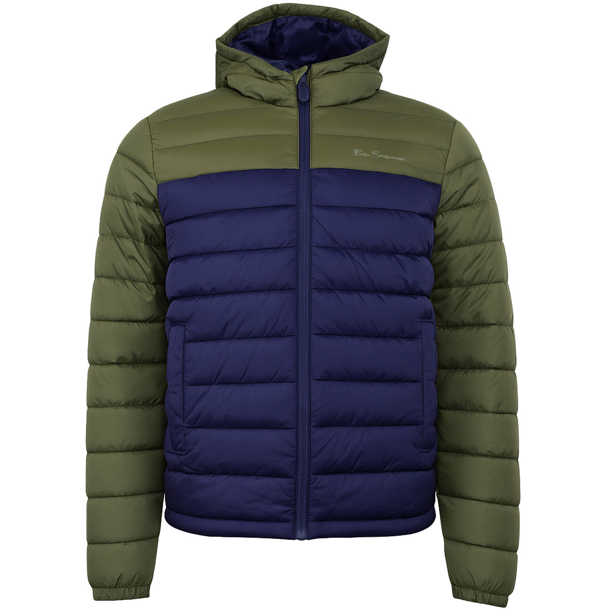 Ben Sherman Signature Mens Green/Navy Padded Jacket
