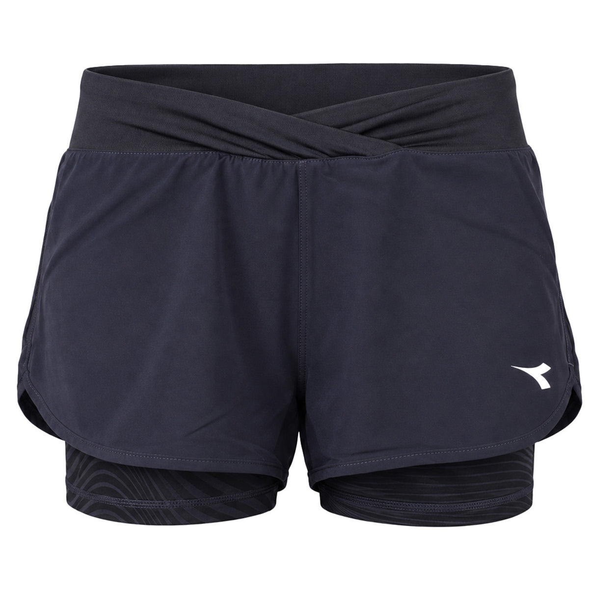 Diadora Double Layer Womens Black Shorts