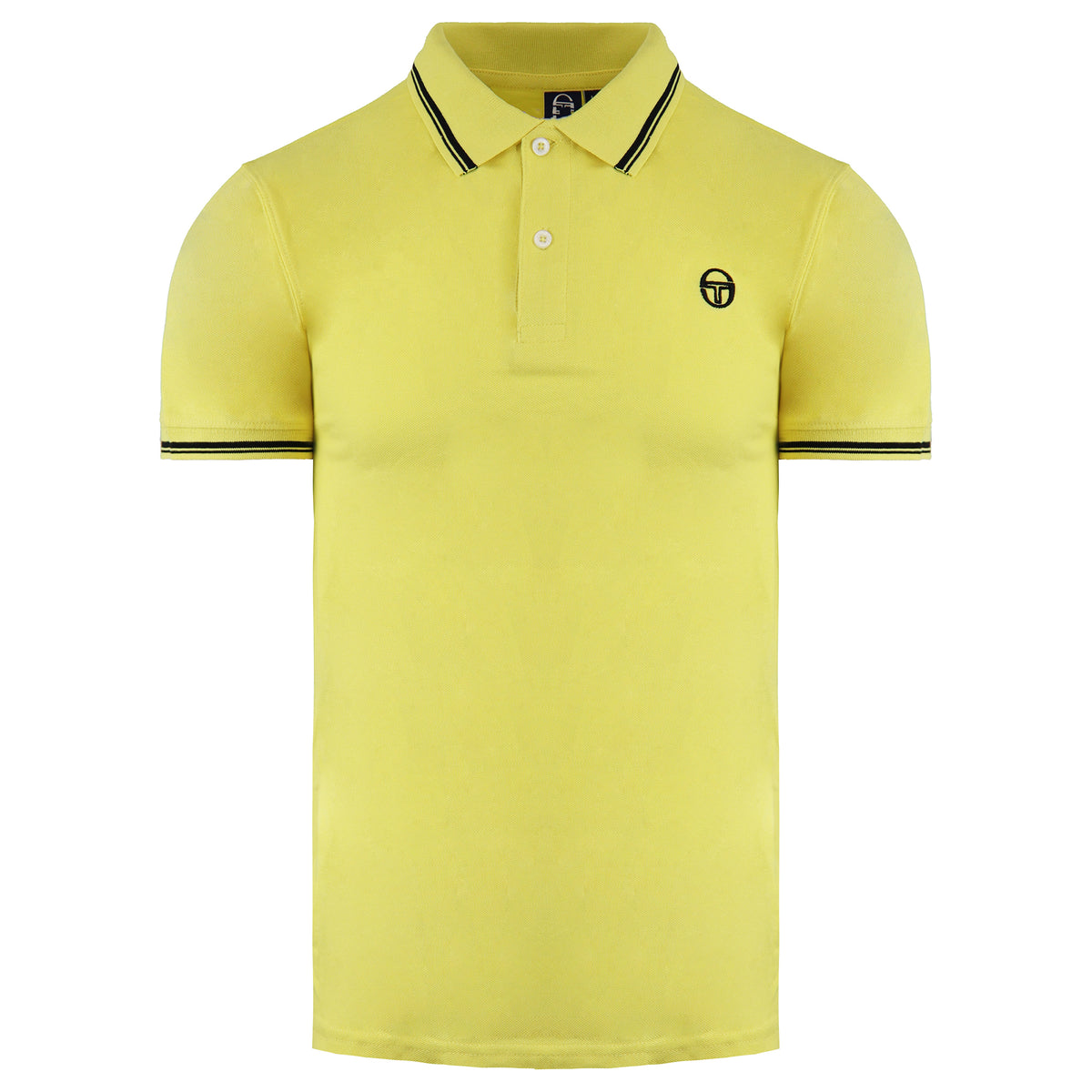 Sergio Tacchini Mens Black/Yellow Polo Shirt