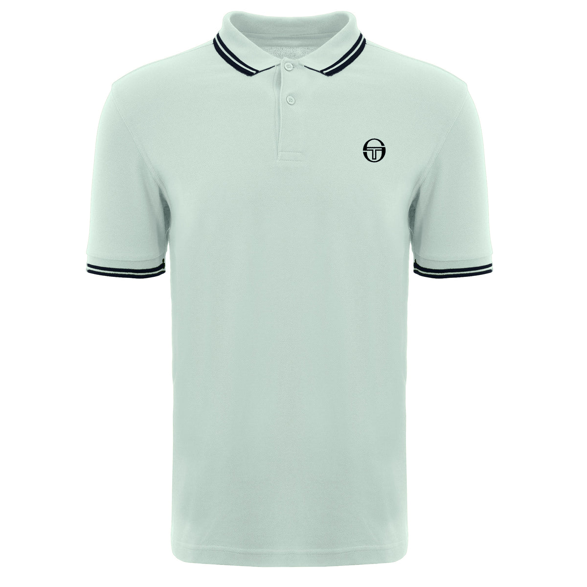 Sergio Tacchini Iconic Stripe Mens Light Blue Polo Shirt
