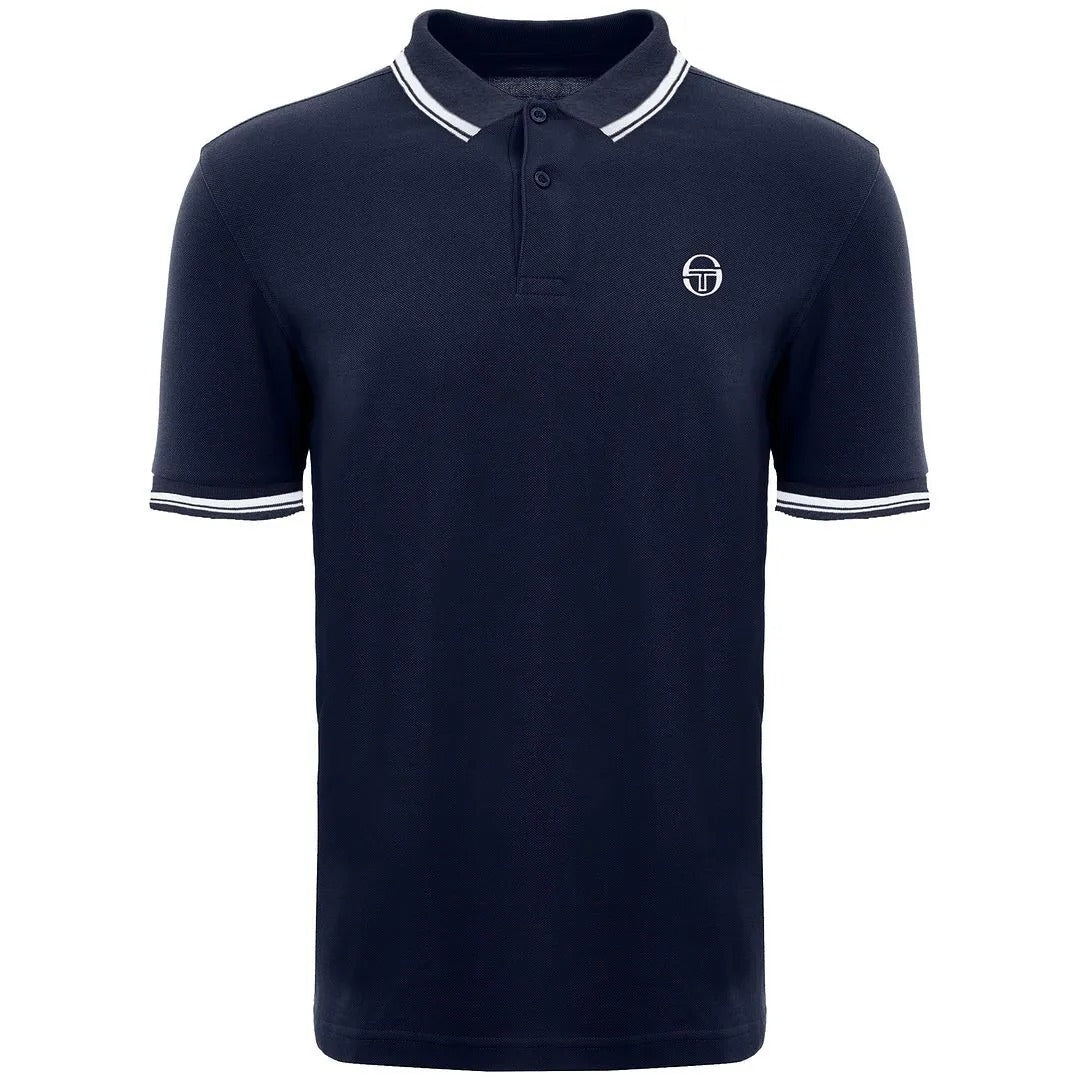 Sergio Tacchini Iconic Stripe Mens Navy/White Polo Shirt