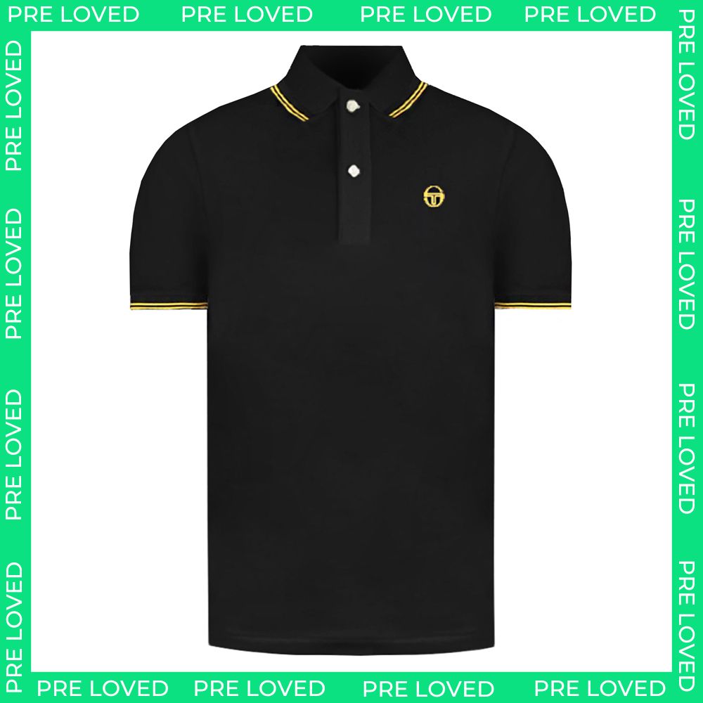 Sergio Tacchini Iconic Mens Black Polo Shirt - Dirty Marks