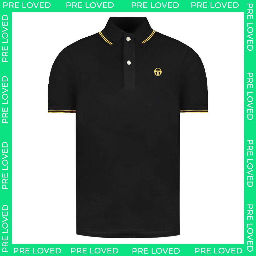 Sergio Tacchini Iconic Mens Black Polo Shirt NO TAG
