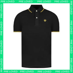Sergio Tacchini Iconic Mens Black Polo Shirt - Dirty Marks