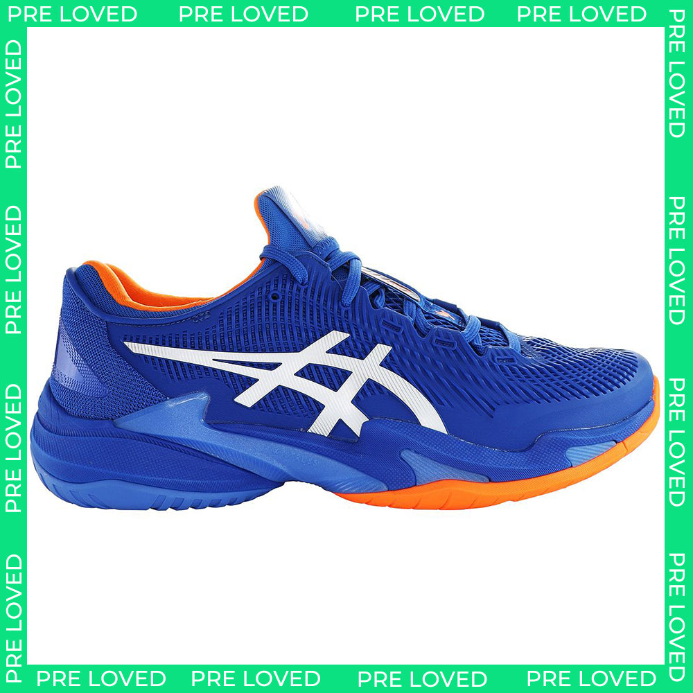 Asics Court FF 3 Novak Mens Blue Tennis Trainers NO BOX