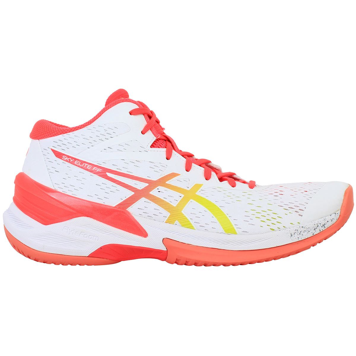 Asics Sky Elite FF MT Womens White/Pink Volleyball Shoes