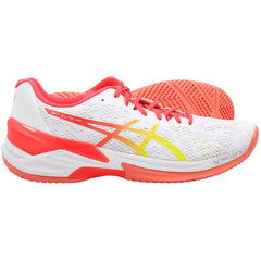 Asics Sky Elite FF Womens White/Pink Volleyball Shoes