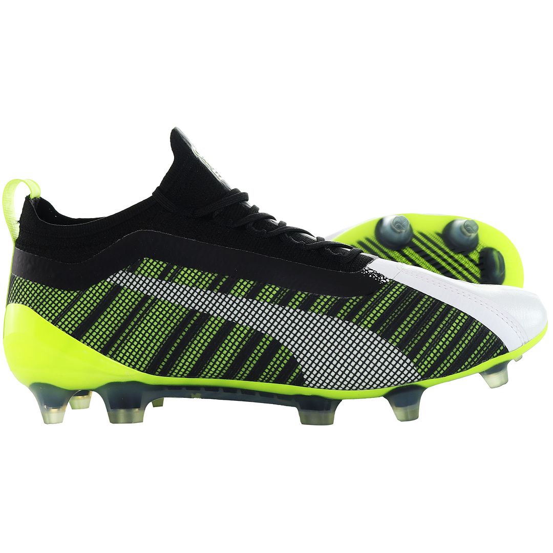 Puma One 5.1 FG/AG Mens Black/Green Football Boots