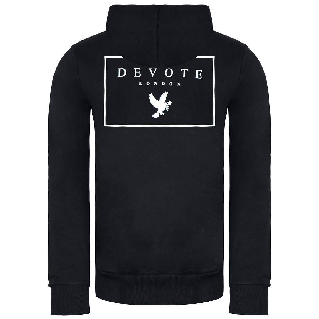 Devote London Dove Mens Black/White Hoodie