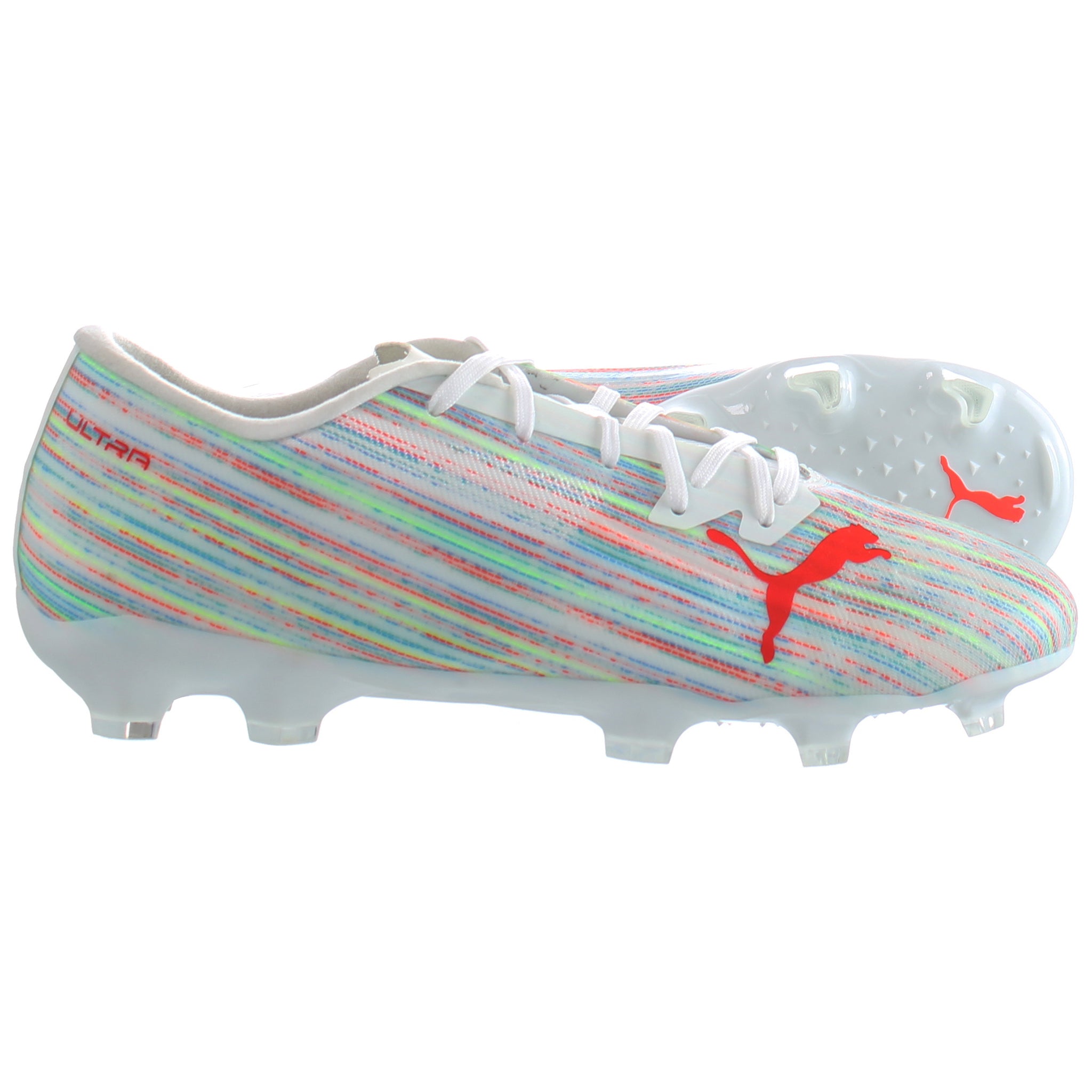 Puma Ultra 2.2 FG/AG White Kids Football Boots