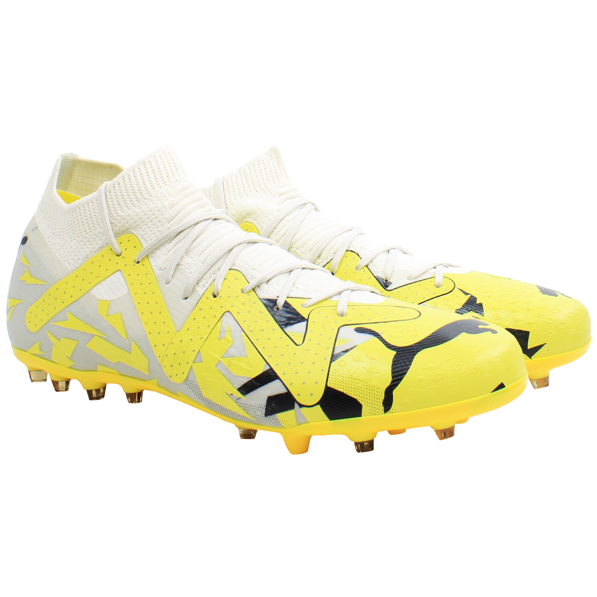 Puma Future Match MG Mens White/Yellow Football Boots