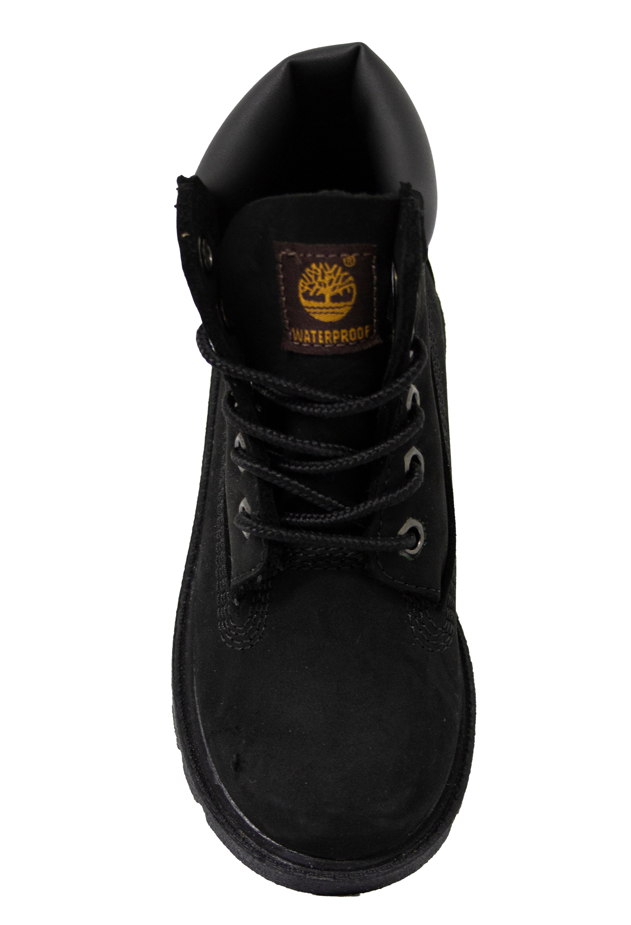 Timberland Classic 6 Inch Waterproof Toddlers Black Leather Boots