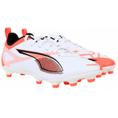 Puma Ultra 5 Play FG/AG Kids White Football Boots