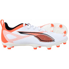 Puma Ultra 5 Play FG/AG Kids White Football Boots