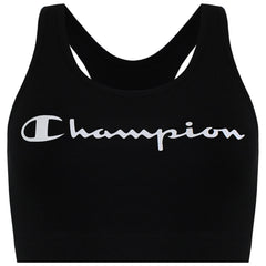 Champion Logo Womens Black Sports Bra