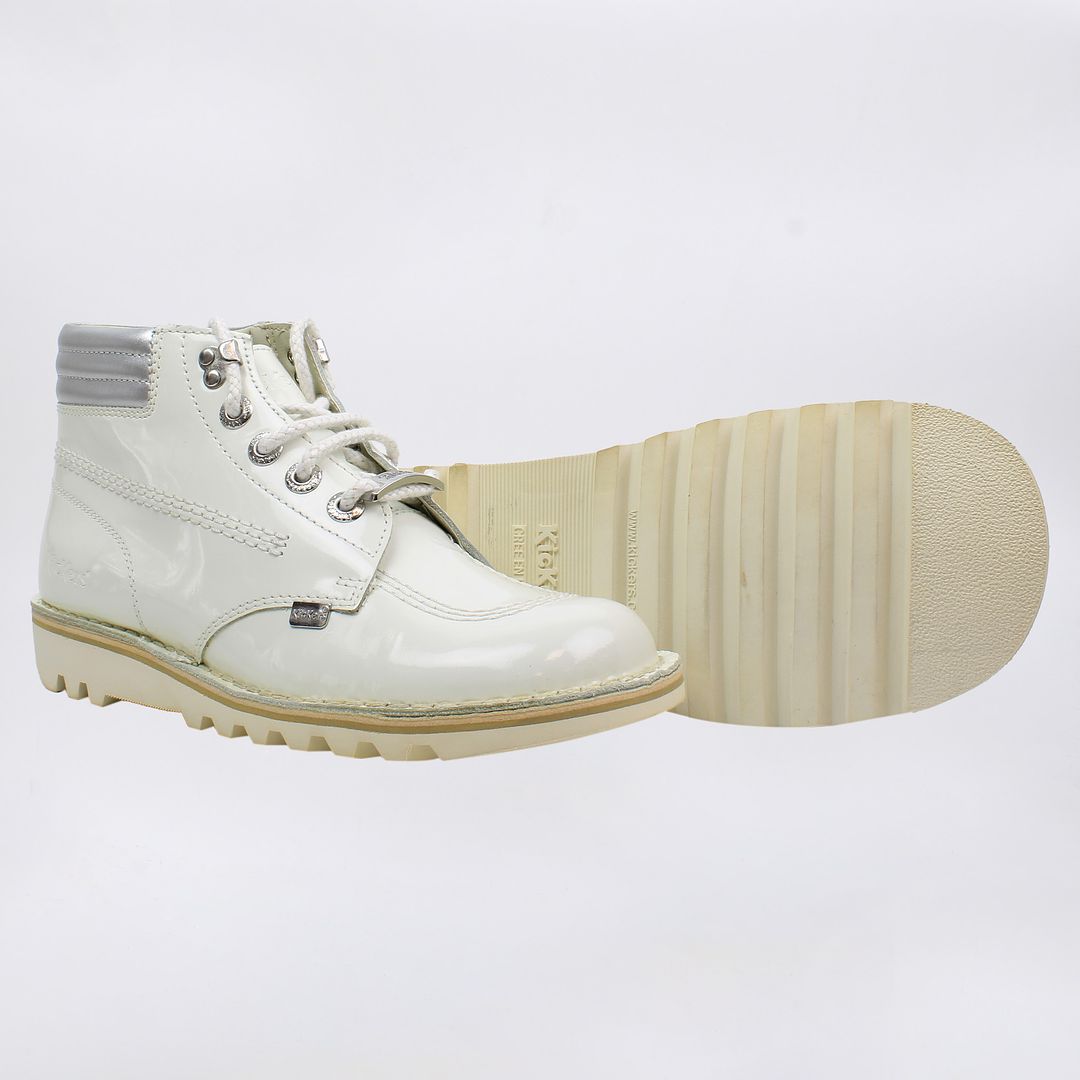 Kickers Throwback Ankle Womens White Boots NO BOX