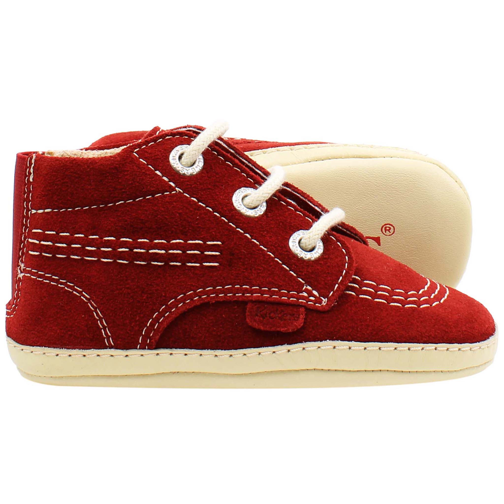 Kickers Hi Crib Kids Red Shoes