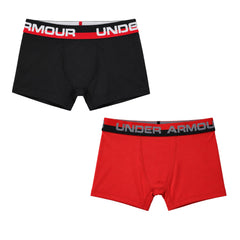 Under Armour 2-Pack Kids Black/Red Boxer Shorts