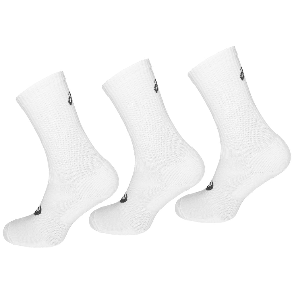 Asics 3-Pack Solid Mens White Crew Socks