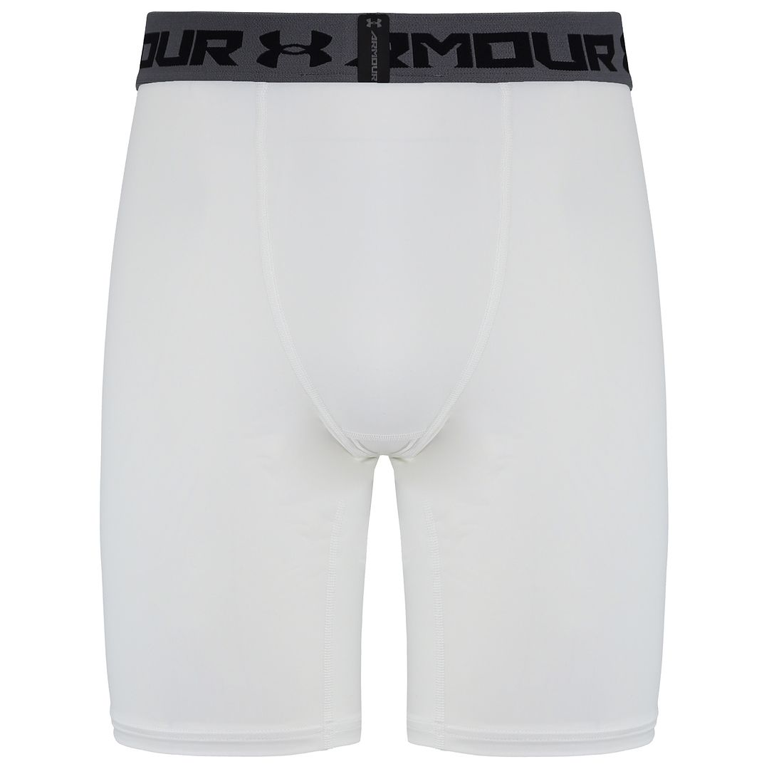 Under Armour Logo Mens White Baselayer Shorts