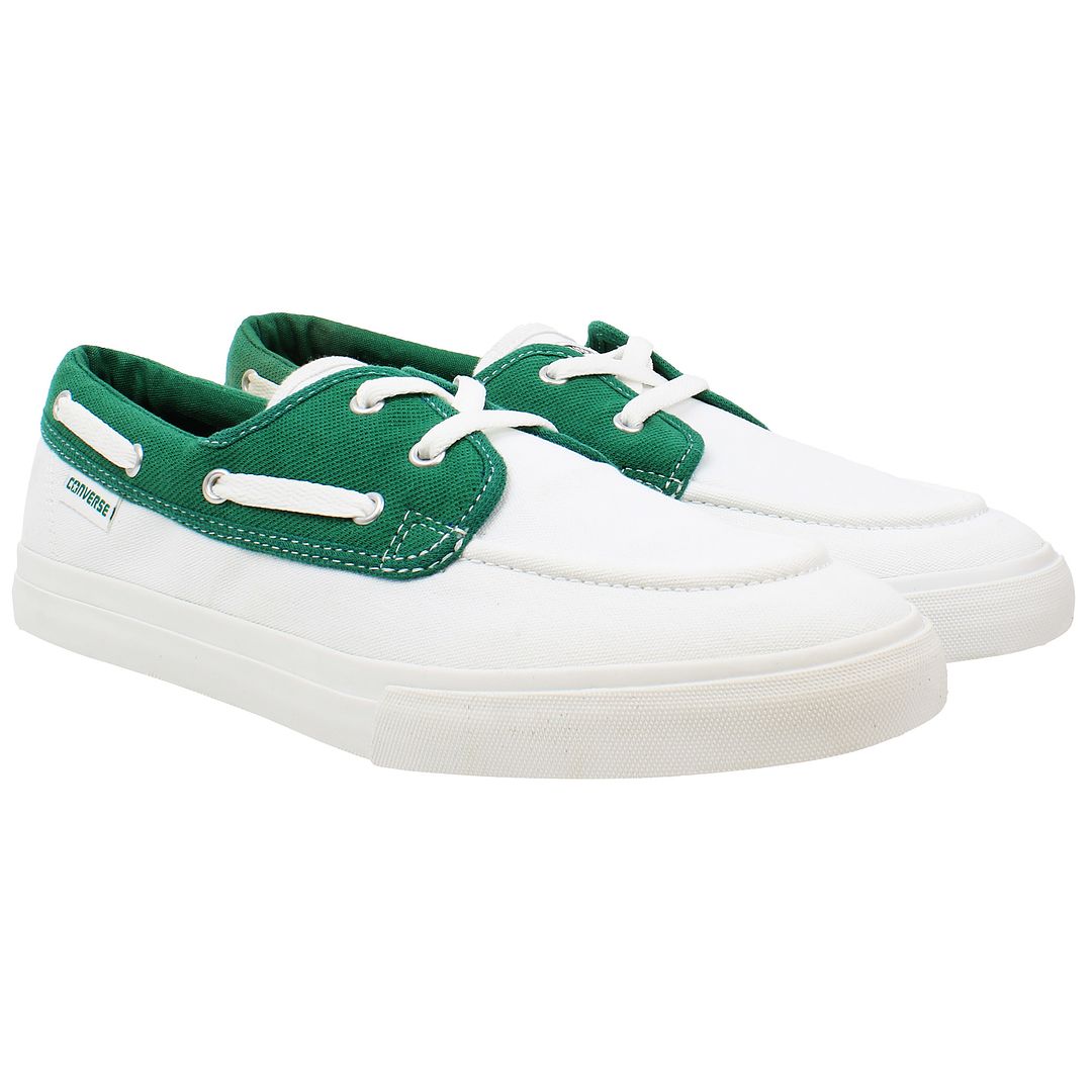 Converse Sea Star OX Mens White/Green Boat Shoes