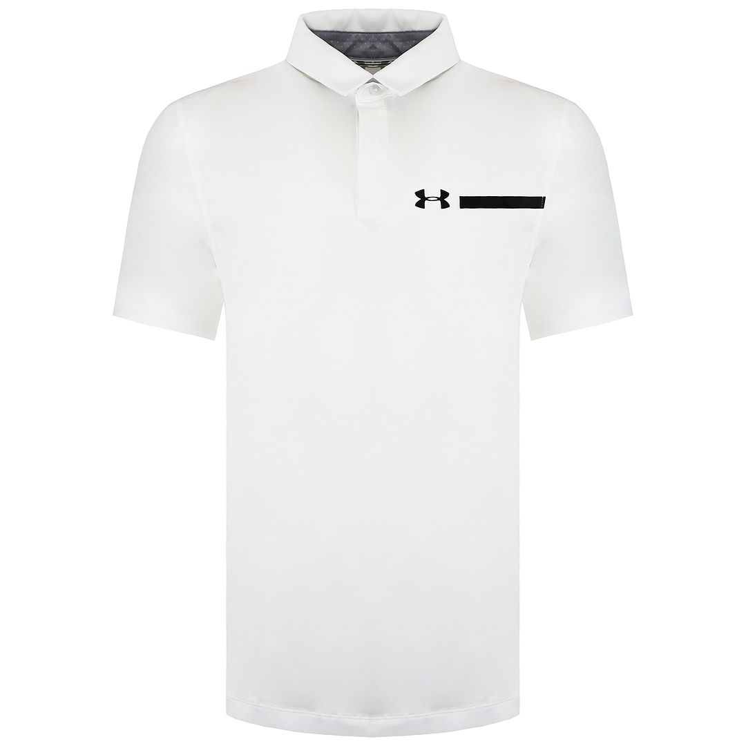 Under Armour HeatGear Perpetual Woven Mens White Golf Polo Shirt