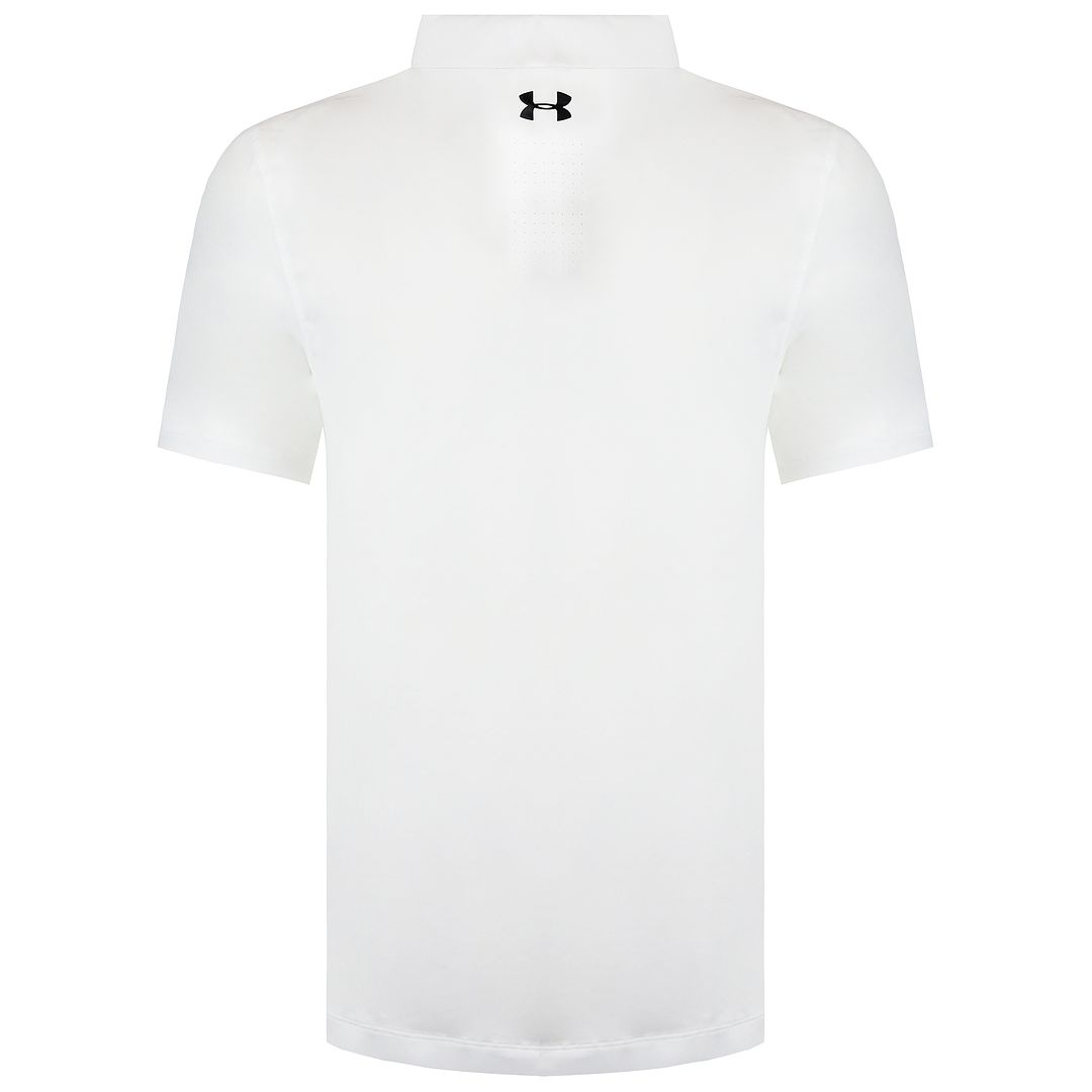 Under Armour HeatGear Perpetual Woven Mens White Golf Polo Shirt