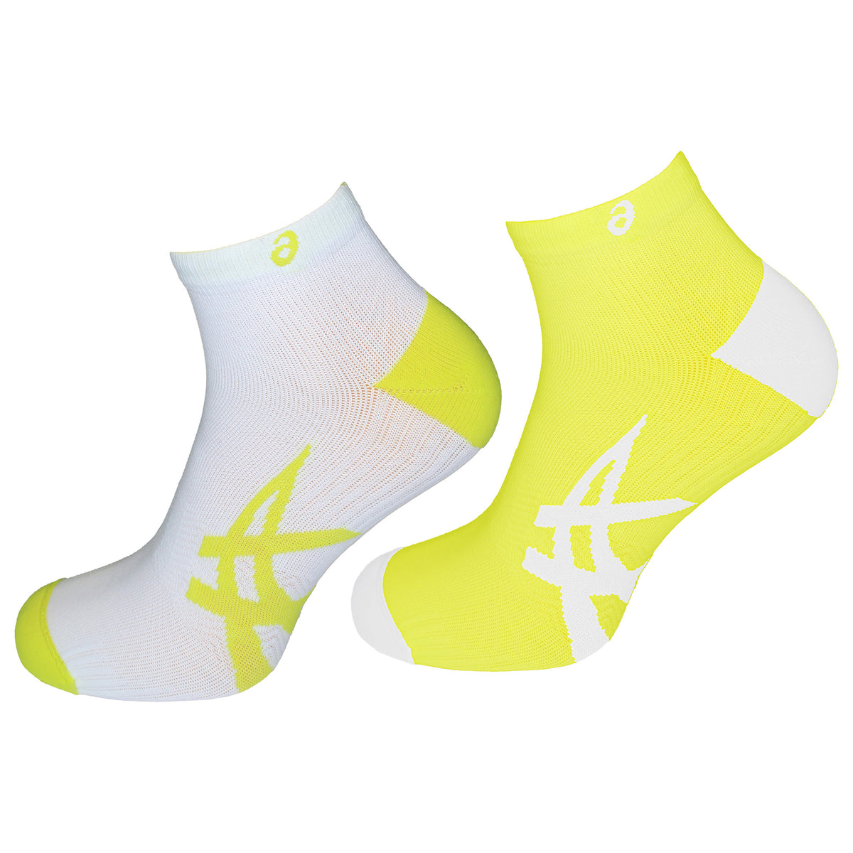 Asics 2-Pack Lightweight Mens Yellow/White Running Socks