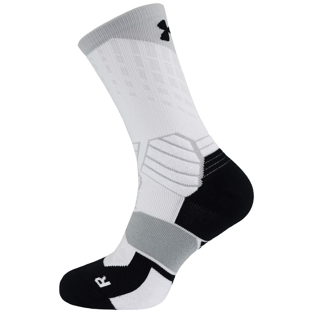 Under Armour Drive Basketball Mens White Crew Socks