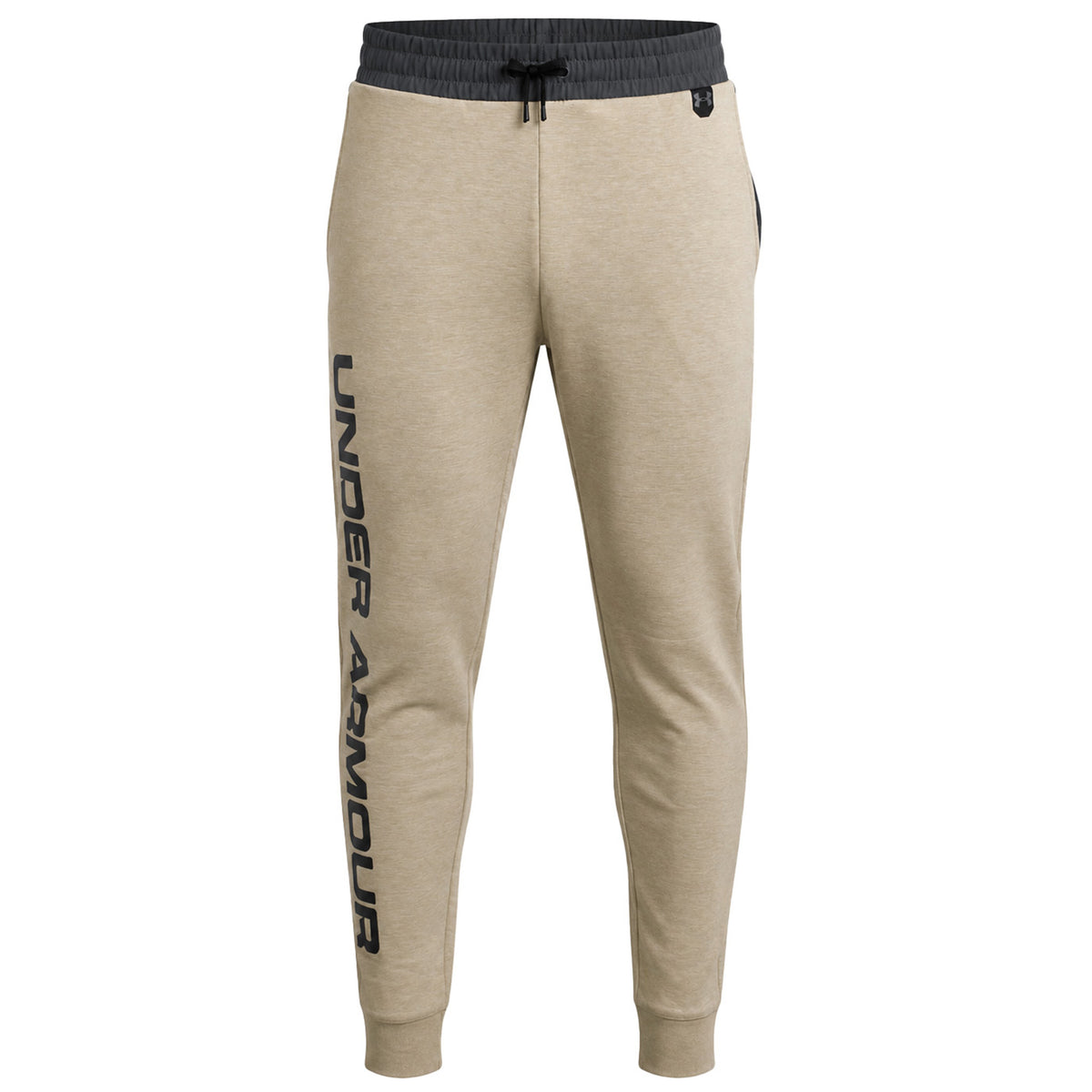 Under Armour Side Logo Mens Beige Track Pants