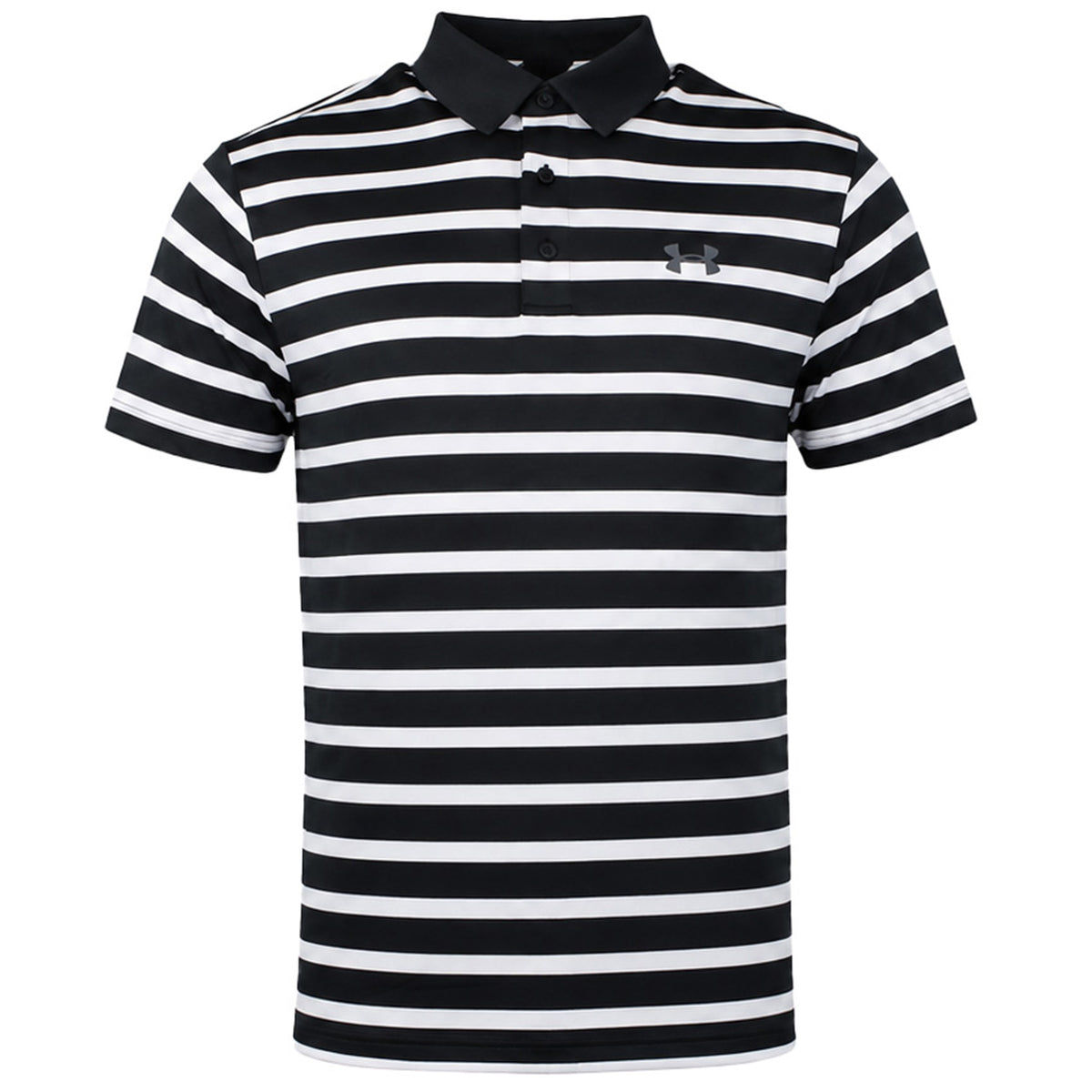Under Armour Playoff 2.0 Mens Black/White Golf Polo Shirt