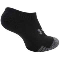 Under Armour 3-Pack HeatGear No Show Kids Black Socks
