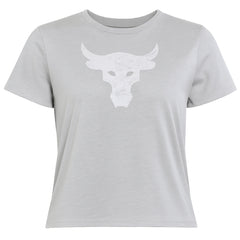 Under Armour x Project Rock Womens Light Grey Crop Top