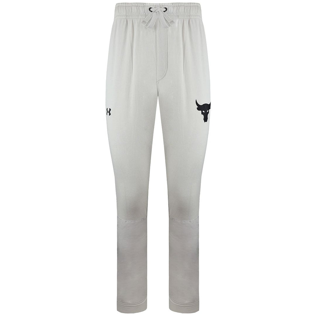 Under Armour Project Rock Mens Beige Terry Track Pants