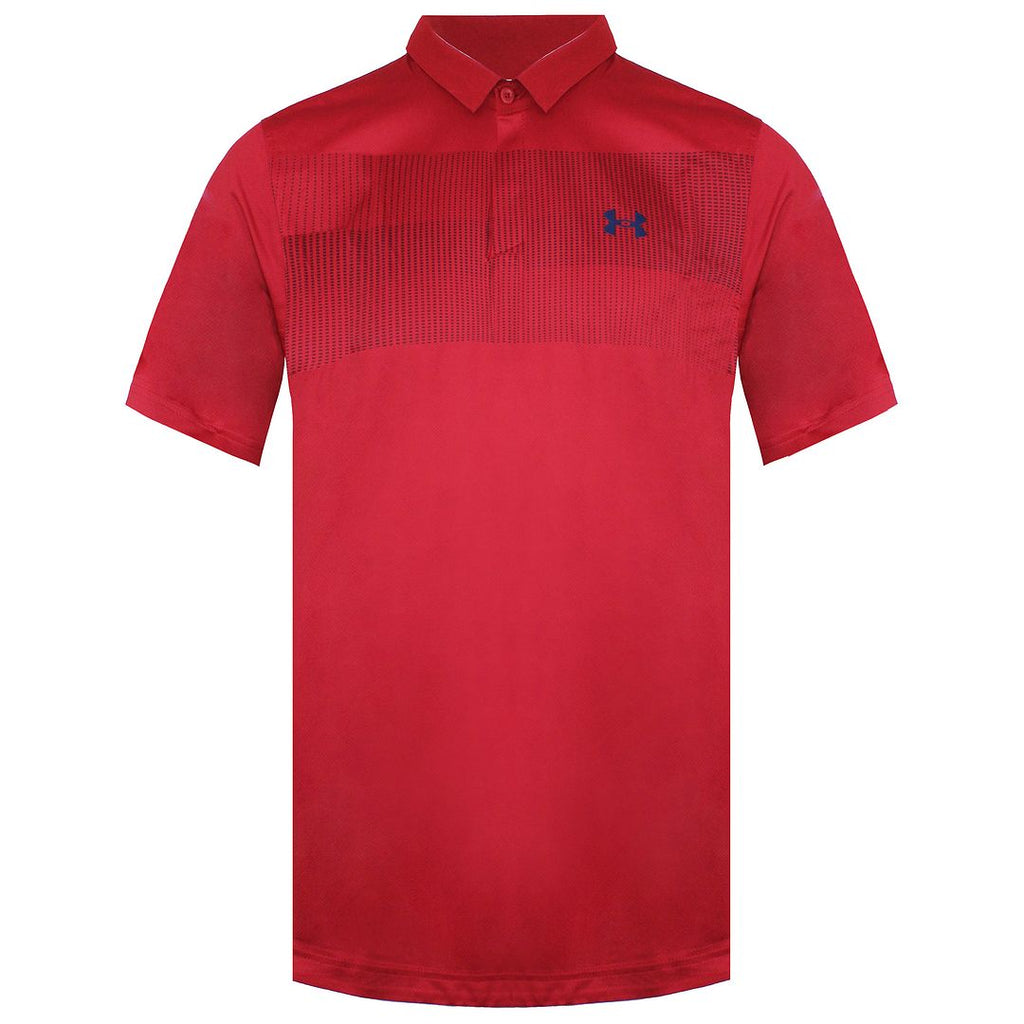 Under Armour Iso-Chill Mens Burgundy Chest Graphic Polo Shirt