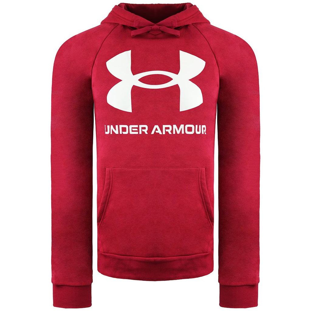 Under Armour Rival Fleece Mens Burgundy Big Logo Hoodie