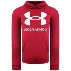 Under Armour Rival Fleece Mens Burgundy Big Logo Hoodie