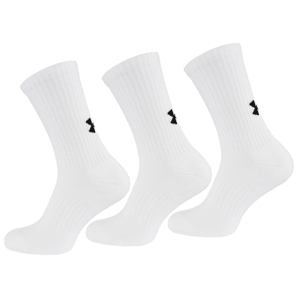 Under Armour 3-Pack Core Crew Mens White Socks