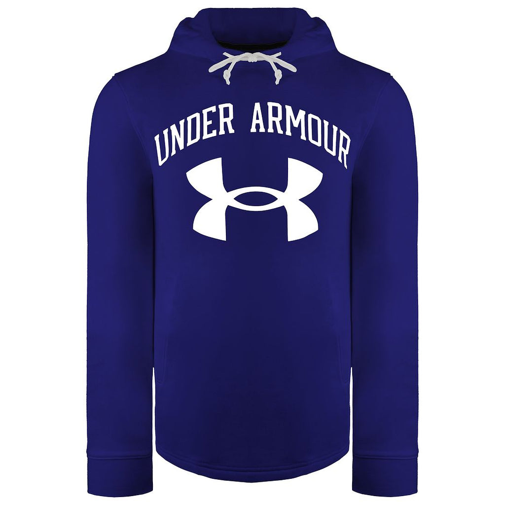 Under Armour Rival Terry Big Logo Mens Blue Hoodie