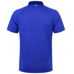 Under Armour Iso-Chill Hollen Stripe Mens Blue Golf Polo Shirt