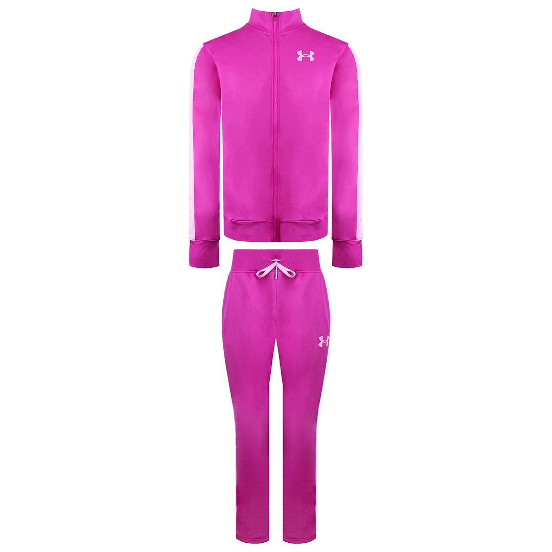 Under Armoour Logo Kids Pink Tracksuit