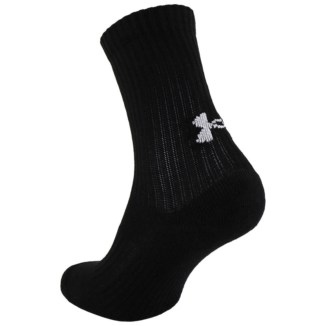 Under Armour 3-Pack Core Crew Kids Black Socks