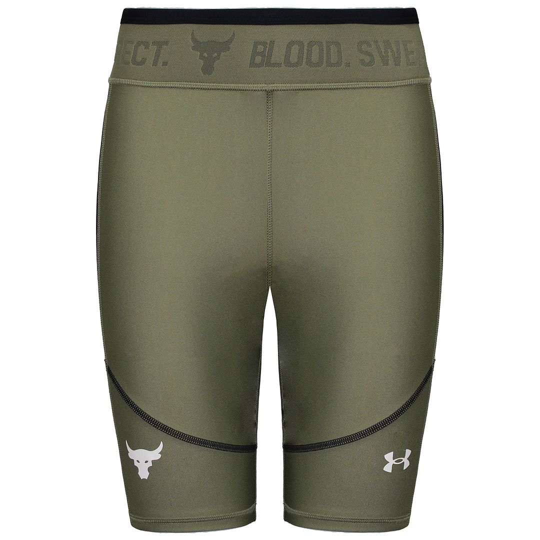 Under Armour Project Rock Womens Green Bike Shorts