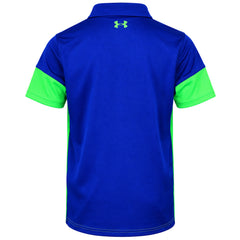 Under Armour Performance Blocked Kids Green/Navy Polo Shirt