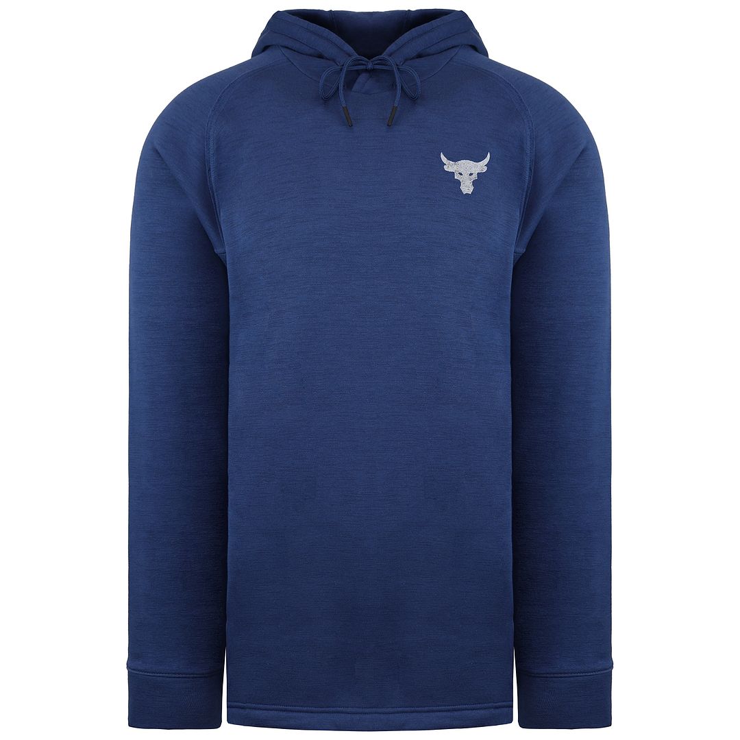 Under Armour Project Rock Mens Blue Charged Hoodie