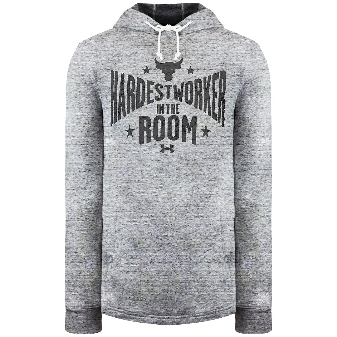 Under Armour Project Rock Mens Grey Terry Hoodie