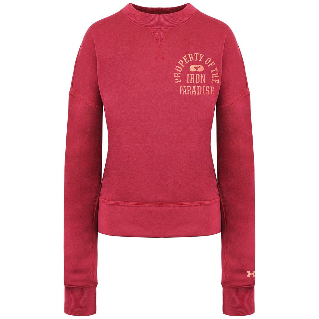 Under Armour Project Rock Womens Burgundy Fleece Sweater